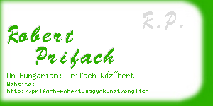 robert prifach business card